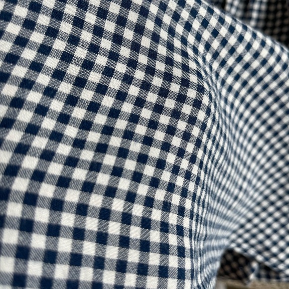 Mossimo Blue and White Off the Shoulder Checkered Top | Women’s Size XS - Picture 5 of 7